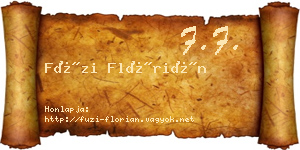 Füzi Flórián névjegykártya
